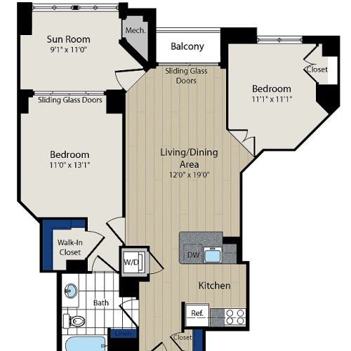 Floor Plan 4 | Meridian at Courthouse Commons 3