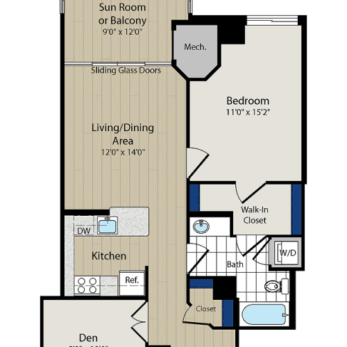 Floor Plan 6 | Luxury Apartments In Arlington VA | Meridian at Ballston Commons