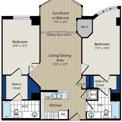 Floor Plan 8 | Luxury Apartments In Arlington VA | Meridian at Ballston Commons
