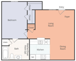 1x1 bedroom 667 square feet
