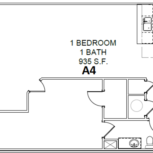 1 bedroom, 1 bath room