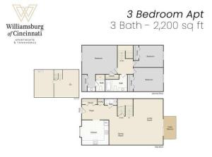 3 bed 3 bath apartment