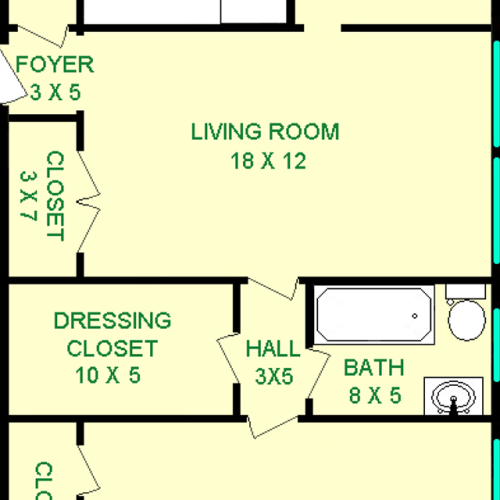Oregano One Bedroom floorplan shows roughly 695 square feet, with a living room, bedroom, bathroom, dressing closet, dining area, kitchen, and multiple closets.