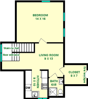 Arabis one bedroom floorplan shows roughly 605 Square Feet there is a living room, kitchen, bathroom, bedroom, a foyer and walk-in closet.