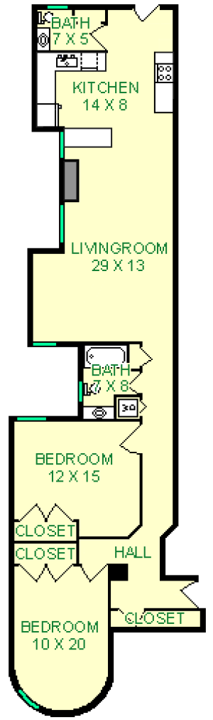 Floor Plan of Travertine apartment