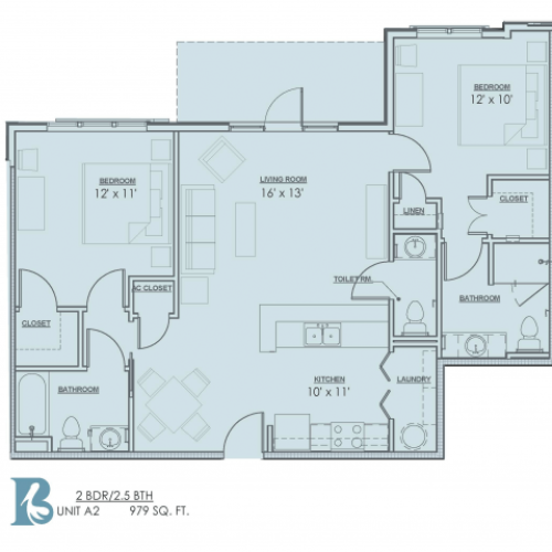 Floor Plan 5 | Apartments Near LSU | Bayonne at Southshore
