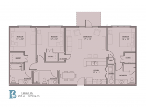 3 Bedroom Floor Plan | Apartments Near LSU | Bayonne at Southshore