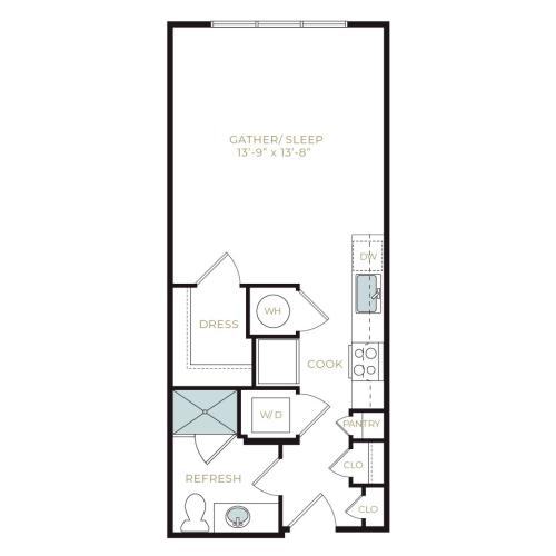35F-0 Floorplan | 35 Folly Apartments | Charleston Apartments