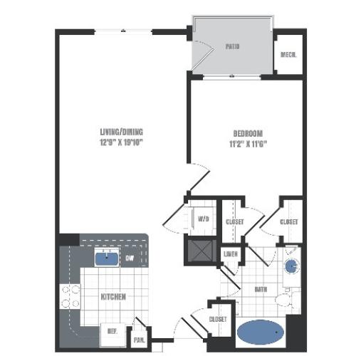 A1 Floorplan  | Apartments in Malvern, PA | Eastside Flats