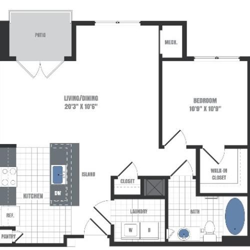 A2 Floorplan  | Apartments in Malvern, PA | Eastside Flats