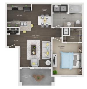 A1 | 1 bed 1 bath from 691 square feet | Sapphire Bay Apartments | Apartments In Baytown