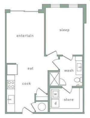 Caldwell 1 Bedroom Floor Plan