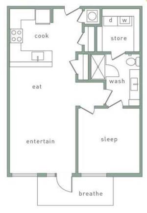 Glen Iris 1 Bedroom Floor Plan