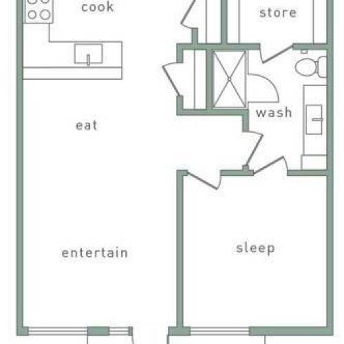 Glen Iris 1 Bedroom Floor Plan