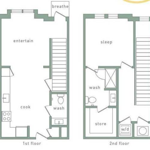 Lakeview 1 Bedroom Floor Plan