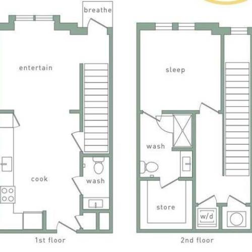 Lakeview 1 Bedroom Floor Plan