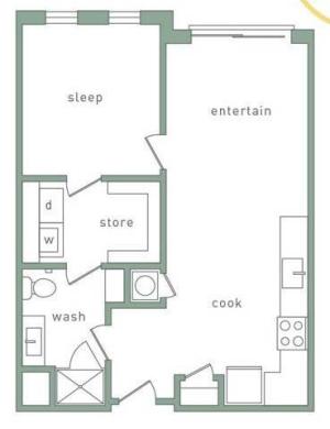 Magnolia 1 Bedroom Floor Plan