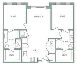 Forest Park 2 Bedroom Floor Plan
