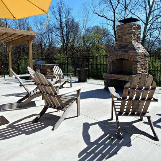 Outdoor Fire Place and Lounge Seating | Cambridge at Hickory Hollow Apartments | Antioch, TN