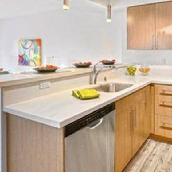 Model Apartment Kitchen with Stainless Steel Appliances | The Noble Apartments | Seattle WA Apartments