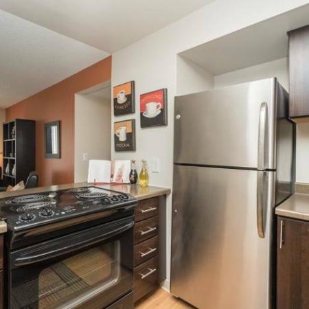 Open Kitchen with Stainless and Black Appliances | Littleton Colorado Apartments | Summit Riverside