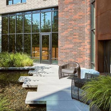 Outdoor Fireplace and Pond | Apartments in Seattle WA | 624 Yale Apartments