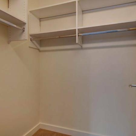 Walk-In Closets with Built In Shelving | Portland Oregon Apartments | The Ardea