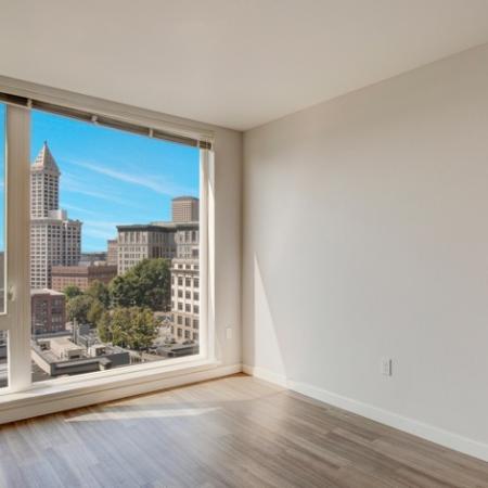 712 Living Room with Oversized Windows | HANA Apartments | Apartments Seattle WA
