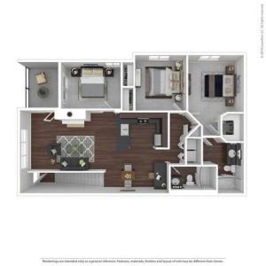 3 Bedroom Floor Plan | Apartments For Rent In Tumwater, WA | Villas at Kennedy Creek