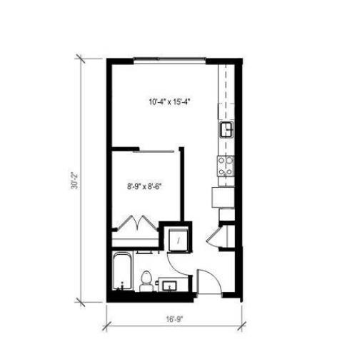 1 Bedroom Floor Plan | Augusta Apartments | Seattle Washington Apartments