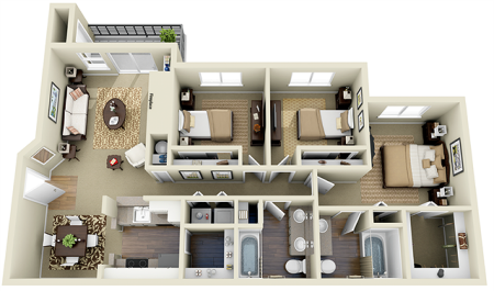 Three Bedroom | Olin Fields Apartments | Everett WA