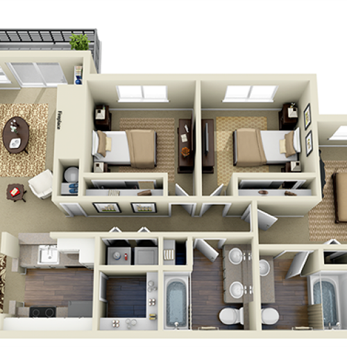 Three Bedroom | Olin Fields Apartments | Everett WA