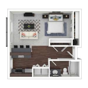 Studio Floor Plan | Dupont Wa Apartments | Trax at DuPont Station