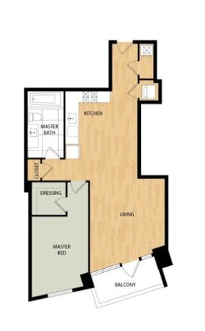 Tower One Bedroom One Bath - Spruce