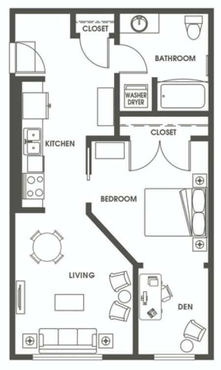 One Bedroom A8 | Apartments in Seattle | 624 Yale Apartments