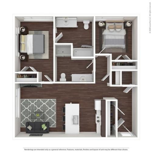 Two Bedroom Apartment | HANA Apartments | Seattle Apartments