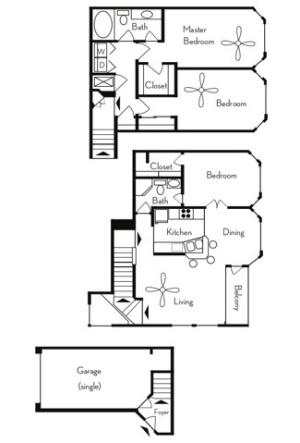 3 Bedroom Floor Plan | Apartments For Rent In Phoenix, AZ | Pavilions on Central Apartments