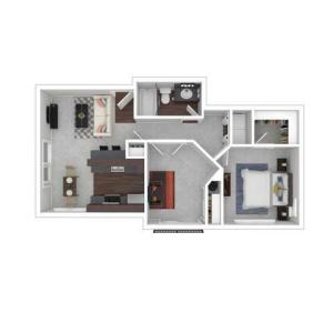 1 Bedroom Floor Plan | Dupont Wa Apartments | Trax at DuPont Station