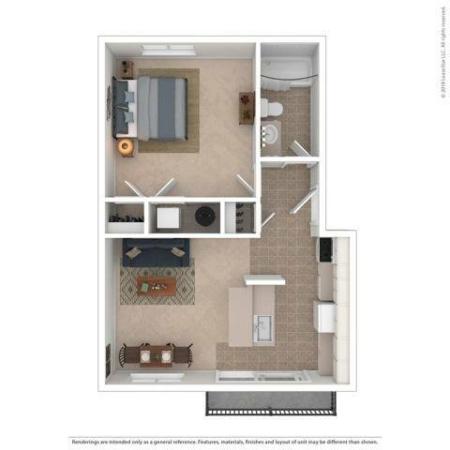 1 Bedroom Floor Plan | Apartments For Rent In Kirkland, WA | Emerson Apartments