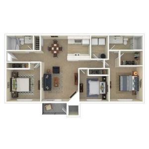 3 Bedroom Floor Plan | Apartments For Rent In Shoreline, WA | Ballinger Commons Apartments