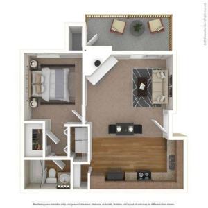 Studio Floor Plan | Apartments For Rent In Tukwila, WA | Villages at South Station Apartments