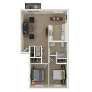 2 Bedroom Floor Plan | Apartments For Rent In Spokane, WA | Eagle Pointe Apartments