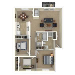 3 Bedroom Floor Plan | Apartments For Rent In Spokane, WA | Eagle Pointe Apartments