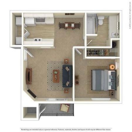 1 Bedroom Floor Plan | Apartments For Rent In Shoreline, WA | Ballinger Commons Apartments