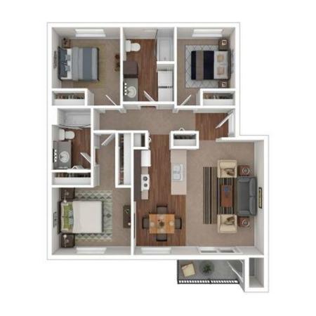 Three Bedroom Two Bath | Apartments in Spokane WA | Deer Run