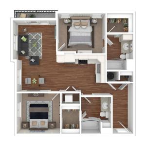 2 Bdrm Floor Plan | Apartments For Rent In Lacey Washington | Martingale