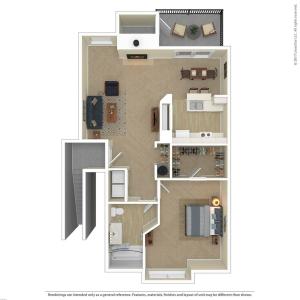 1 Bedroom Floor Plan | Apartments For Rent In Tacoma, WA | Beaumont Grand Apartment Homes
