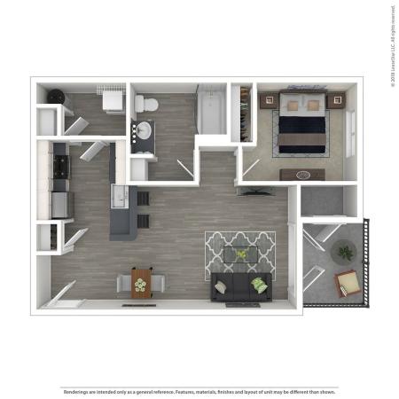 1 Bedroom Floor Plan | Apartments For Rent In Lacey Wa | The Marq on Martin