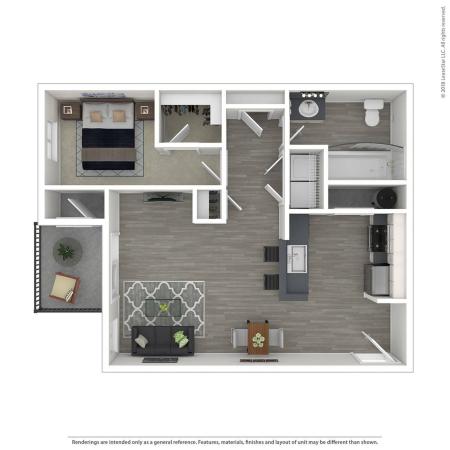 1 Bdrm Floor Plan | Apartments Lacey Wa | The Marq on Martin