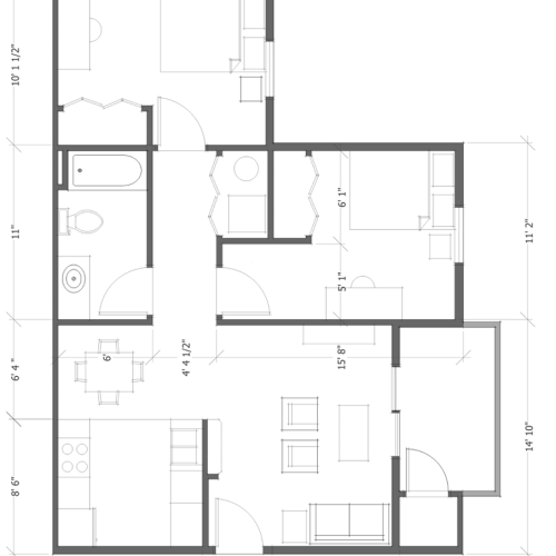 2 bed floor plan